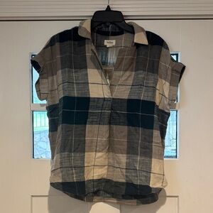 UpWest Black and Beige Plaid Shirt